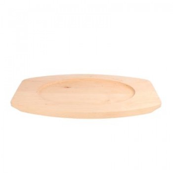 PLATO CAMPESTRE OVALADO HIERRO FUNDIDO CON BASE DE MADERA  - 270x180 MM