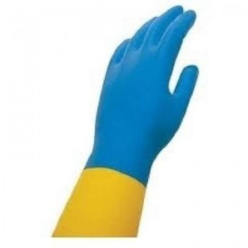 PAR DE GUANTES INDUSTRIALES DE NEOPRENO REFORZADO BICOLOR - TALLA S