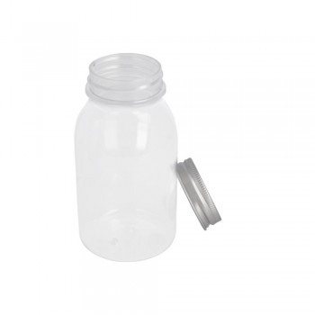 BOTELLA TRANSPARENTE CILÍNDRICA CON TAPÓN ALUMINIO - 220 ML