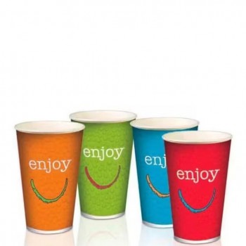 VASO PAPEL ENJOY PARA BEBIDAS FRÍAS 2 COLORES SURTIDOS - 960 ML