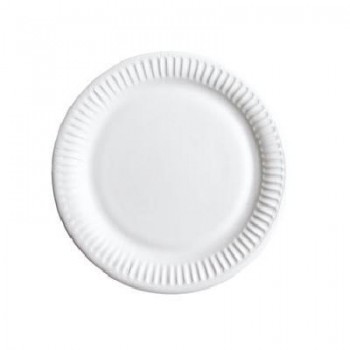 PLATO BLANCO DE CARTÓN PARA FAST FOOD - 18 CM