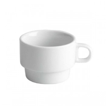 TAZA DE CAFÉ PORCELANA BLANCA A APILABLE - 120 ML