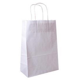 BOLSA BLANCA DE CELULOSA CON ASA RIZADA - 32+16x43 CM