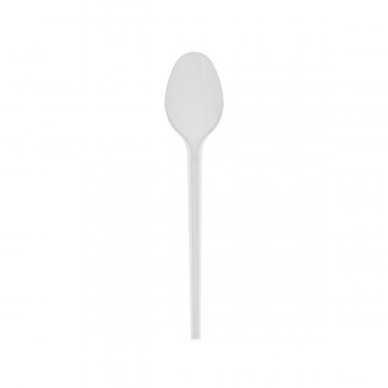 CUCHARA BLANCA PARA CAFÉ Y POSTRES REUTILIZABLE UNE 53928 20 USOS - 12,5 CM