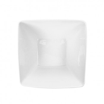 BOL CUADRADO DE PORCELANA BLANCA  - 23x23x12 CM