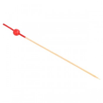 PICK PINCHITO DE BAMBÚ CON BOLA ROJA - 12 CM