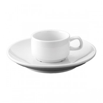 PLATO CON TAZA DE PORCELANA CAFÉ - 120 ML