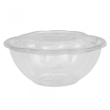 COMBO DE ENSALADERA CON TAPA TRANSPARENTES DE PLA COMPOSTABLES  - 720 ML