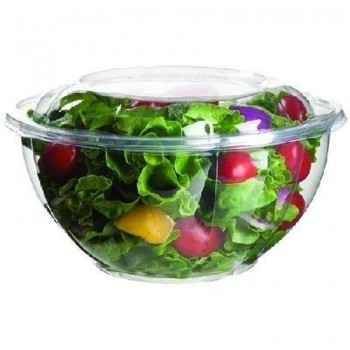 COMBO DE ENSALADERA CON TAPA TRANSPARENTES DE PLA COMPOSTABLES - 960 ML