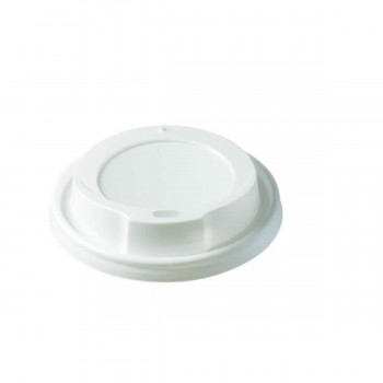 TAPA BLANCA PLASTICO PARA VASO CAFE - 9 CM