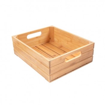 CAJA DE BAMBÚ CON ASAS PARA BUFFET GN1/2 - 32,5x26,5x10 CM