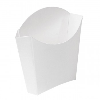 CAJETILLA BLANCA PARA PATATAS FRITAS THEPACK - 13x8x13,5 CM