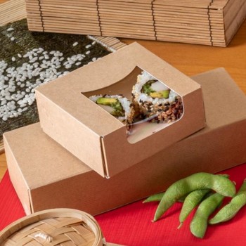 CAJA PARA SUSHI THEPACK CON VENTANA - 10x10x4 CM