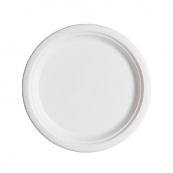 PLATO BLANCO COMPOSTABLE DE BAGAZO by ECOPRODUCTS - 25,5 CM