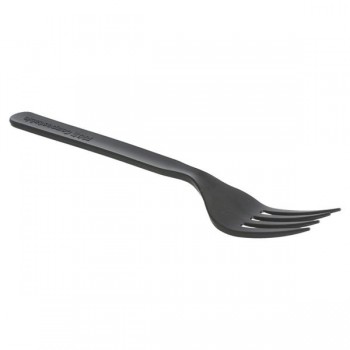 TENEDOR NEGRO COMPOSTABLE - 17 CM