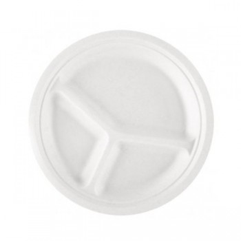 PLATO MONOUSO 3 COMPARTIMENTOS OUTLET - 26 CM