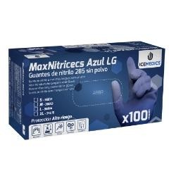 CAJA 100 GUANTES AZULES DE NITRILO EXTRA LARGOS - TALLA S