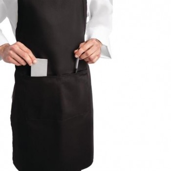 DELANTAL PETO BURDEOS CON BOLSILLO Y CUELLO AJUSTABLE MARCA CHEF WORKS -  61x86 CM