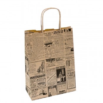 BOLSA ASA RIZADA NEWS - 26+14x32 CM