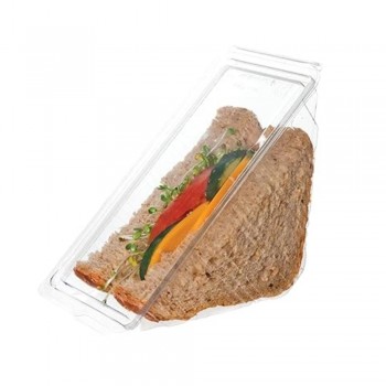 ENVASE RÍGIDO PARA SÁNDWICH TRANSPARENTE DE PLA COMPOSTABLE - 13,5x13,5 CM