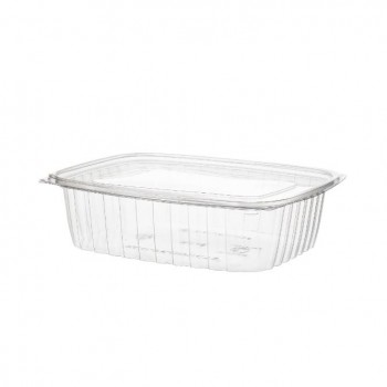 BARQUITA CON TAPA TRANSPARENTES DE PLA COMPOSTABLE - 710 ML