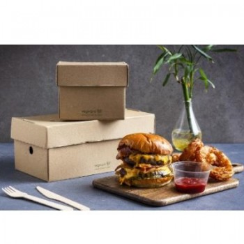 CAJA HAMBURGUESA FLOR MICROCANAL - 10,5x10,5x10,5 CM