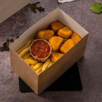 CAJA TAKE AWAY AUTOMONTABLE PARA COMIDA A DOMICILIO THE PACK - 13x23X8 CM