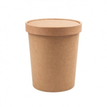 COMBO SOUP TO GO: TARRINA Y TAPA PAPEL KRAFT - 960 ML