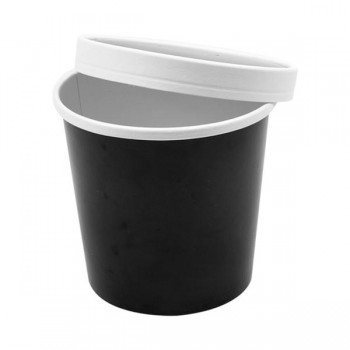 COMBO SOUP TO GO NEGRO TARRINA Y TAPA DE PAPEL  - 780 ML