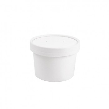 TARRINA BLANCA CON TAPA PAPEL SOUP TO GO - 240 ML