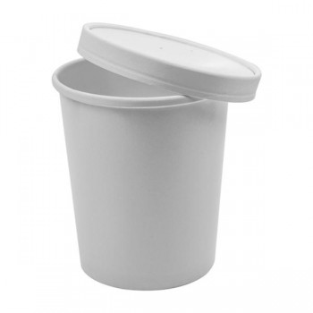 COMBO SOUP TO GO BLANCO DE TARRINA Y TAPA PAPEL - 960 ML