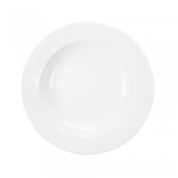 PLATO HONDO DE PORCELANA BLANCA MONARCH - 23 CM