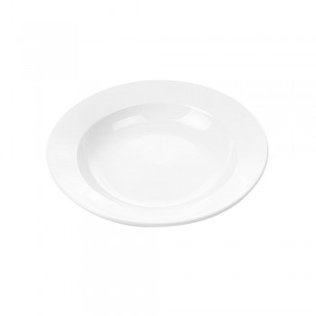 PLATO HONDO DE PORCELANA BLANCA MONARCH - 23 CM