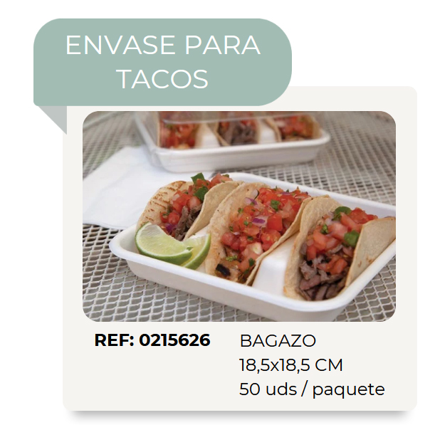 envase base tacos bagazo sostenble ecoproducts