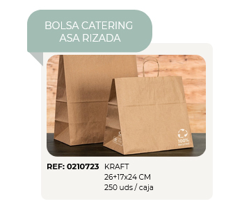 bolsa papel reciclada para catering cajas menus