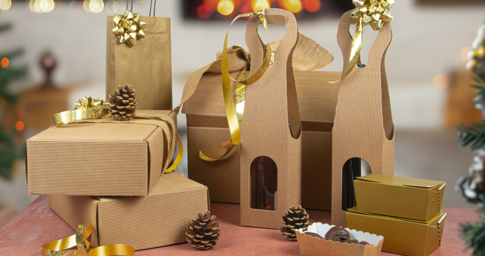 cajas lotes bolsas botellas papel regalo navidad