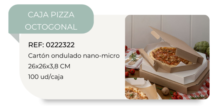 cajas pizza octogonales cartoncillo